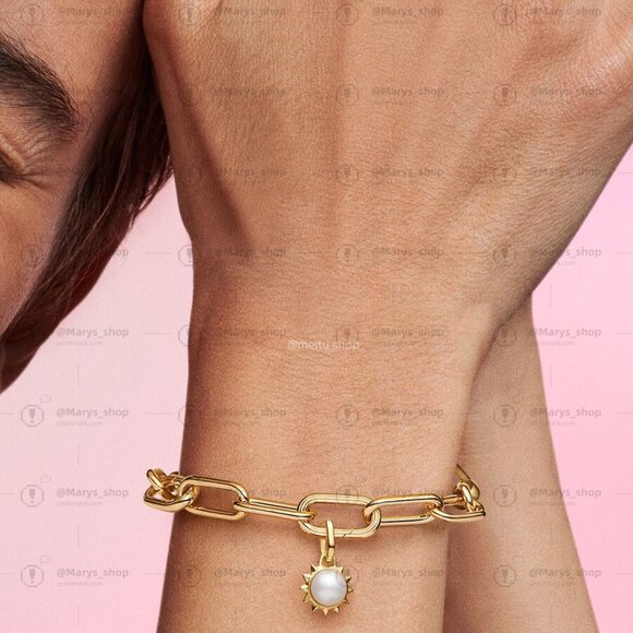 Pandora ME Treated Freshwater Cultured Pearl Sun Mini Dangle Charm - Picture 2 of 2